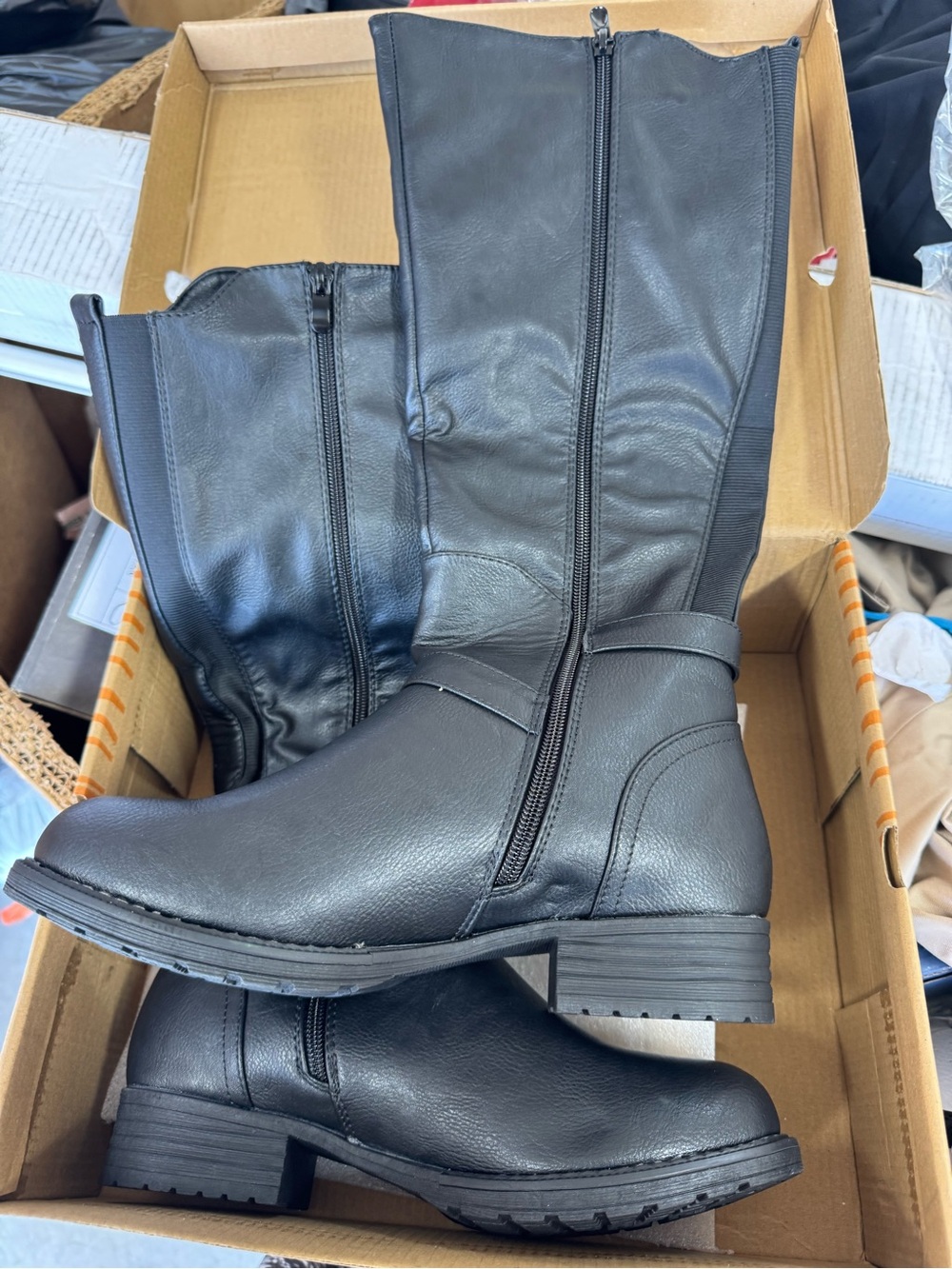 GLOBALWIN Women's 21YY10 Black Knee High Fashion Boots 9 Vegan Leather - Picture 5 of 8